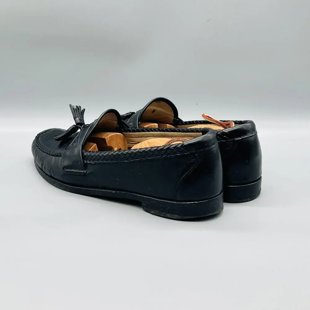 Allen Edmonds Shoes Mens 11.5 Black Leather Tassel Loafers Slip On Dress Classic